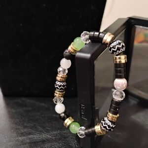 Black and Gold Beaded Bracelet